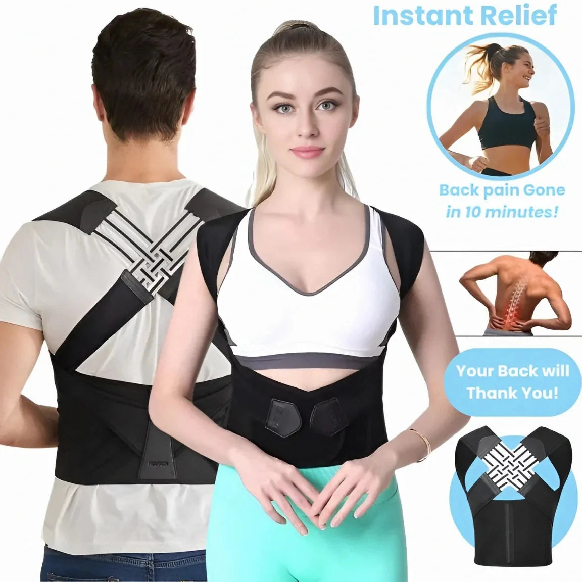 Adjustable Posture Corrector – Back, Neck & Shoulder Support
